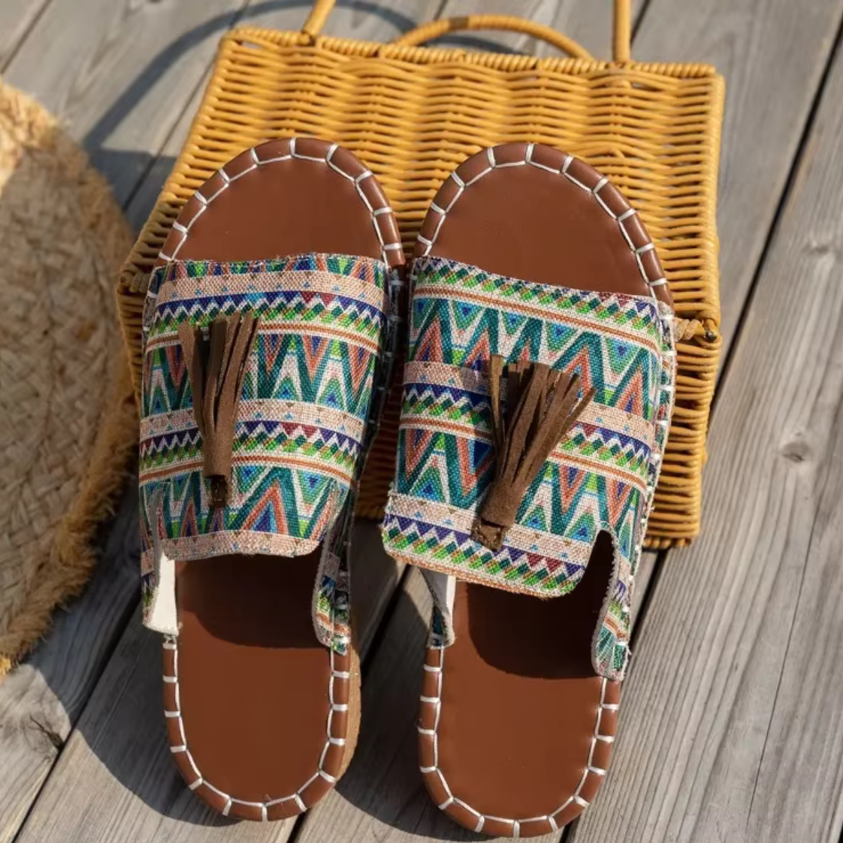 Pepita™ - Boho-sandaler med fransar