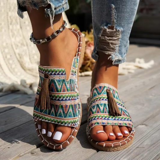 Pepita™ - Boho-sandaler med fransar