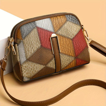 Ronja™ - Mini axelremsväska i patchwork-stil