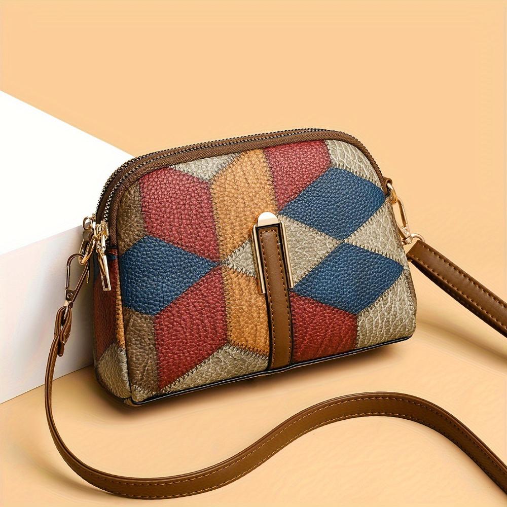 Ronja™ - Mini axelremsväska i patchwork-stil
