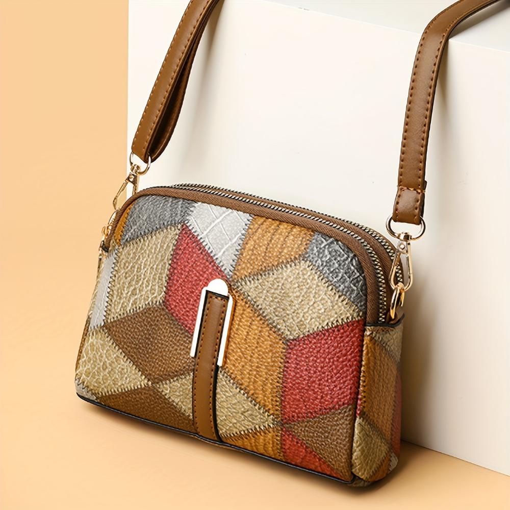 Ronja™ - Mini axelremsväska i patchwork-stil